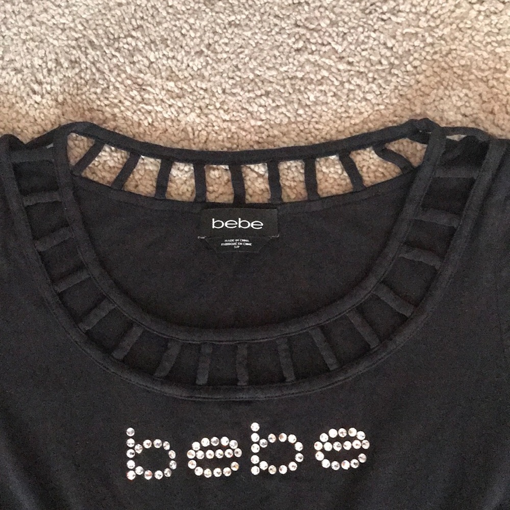 Crystal Bebe top with sexy, caging neckline